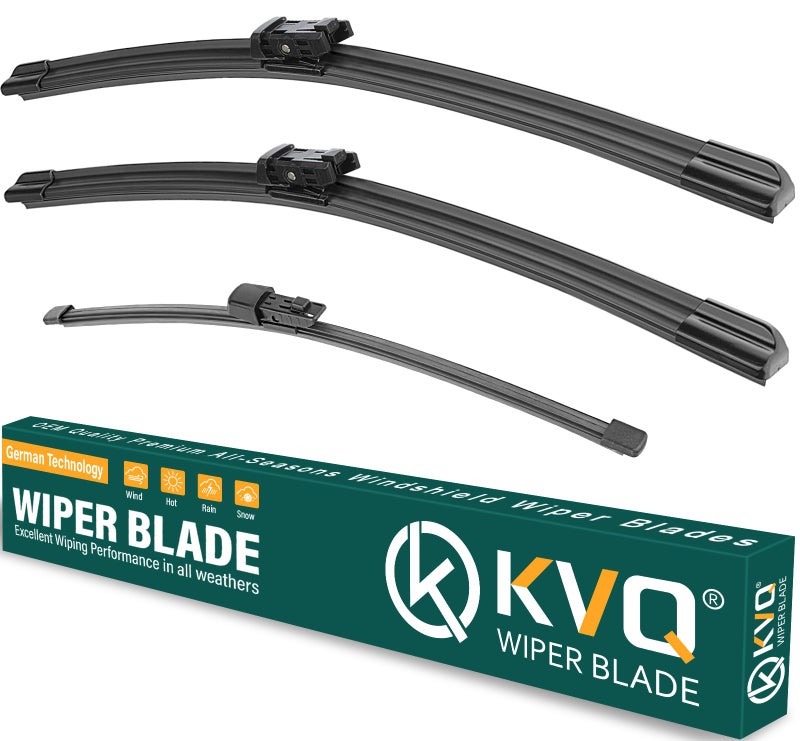 KVQ Windshield Wiper Blades Replacement for VW Volkswagen Atlas 2018 2019 2020 2021 2022 Original Factory Quality Front Rear Wiper Blade Set 26 22 12 Set of 3