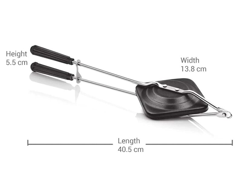 REMANG REMANG NonStick Aluminium Sandwich Gas Toaster Compatibility with Gas Stoves FlameProof Design HeatResistant Handle Sandwich Maker Sandwich Toaster Black  - Image 3