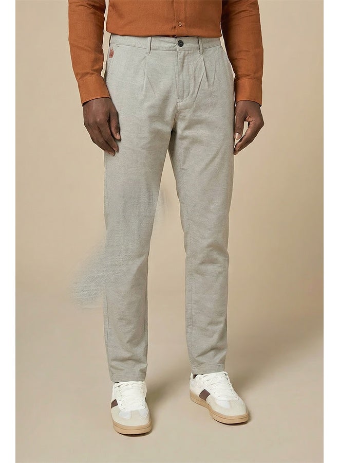 Mannerism The Duneform Light Grey Linen Blend Trousers Comfort Fit - Image 4