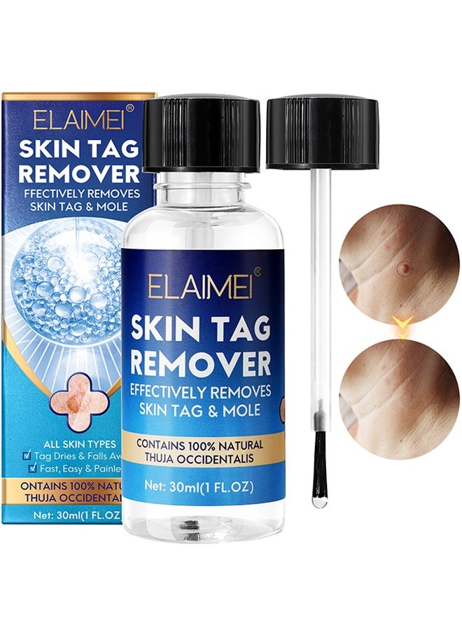 Elaimei Skin Tag Remover Mole Remover Effectively Removes Skin Tag And Mole Quick Results And Effective All Natural Extract Suitable For All Skin Types Easy Use At Home 30ML  - Image 1