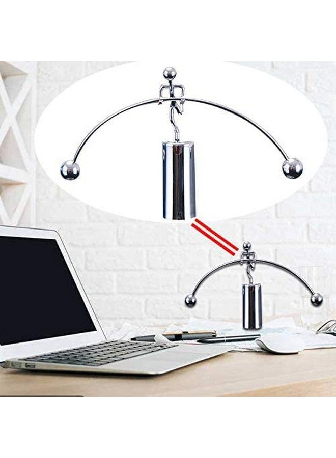 Simxen Mini Steel Balance Toy Weightlifter Kinetic Art Balance Toy Balancing Decompressive Science Psychology Home Office Decor Desk Decor Toy - Image 2