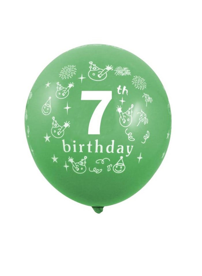 PARTY FUN Happy Birthday 12" Balloons - Number 7  - Image 1