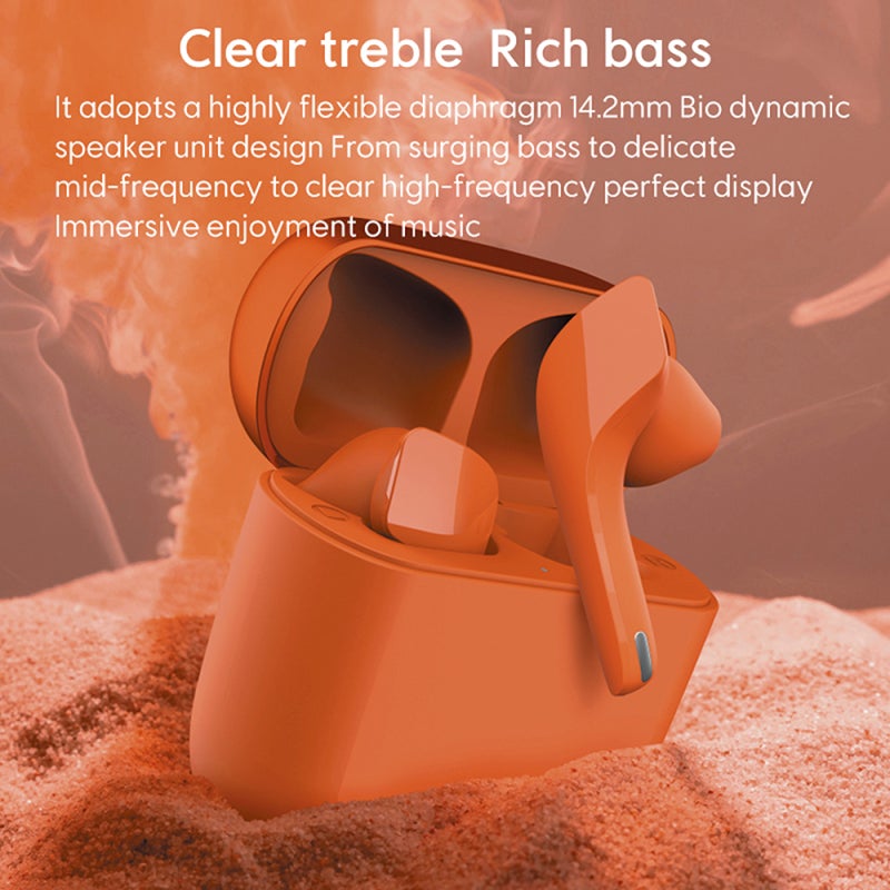 Wireless Earbuds Coral Red: Touch Control Wireless Charging - Lightweight Portable Bluetooth Earphones for Daily Commute Travel Sports - Image 2