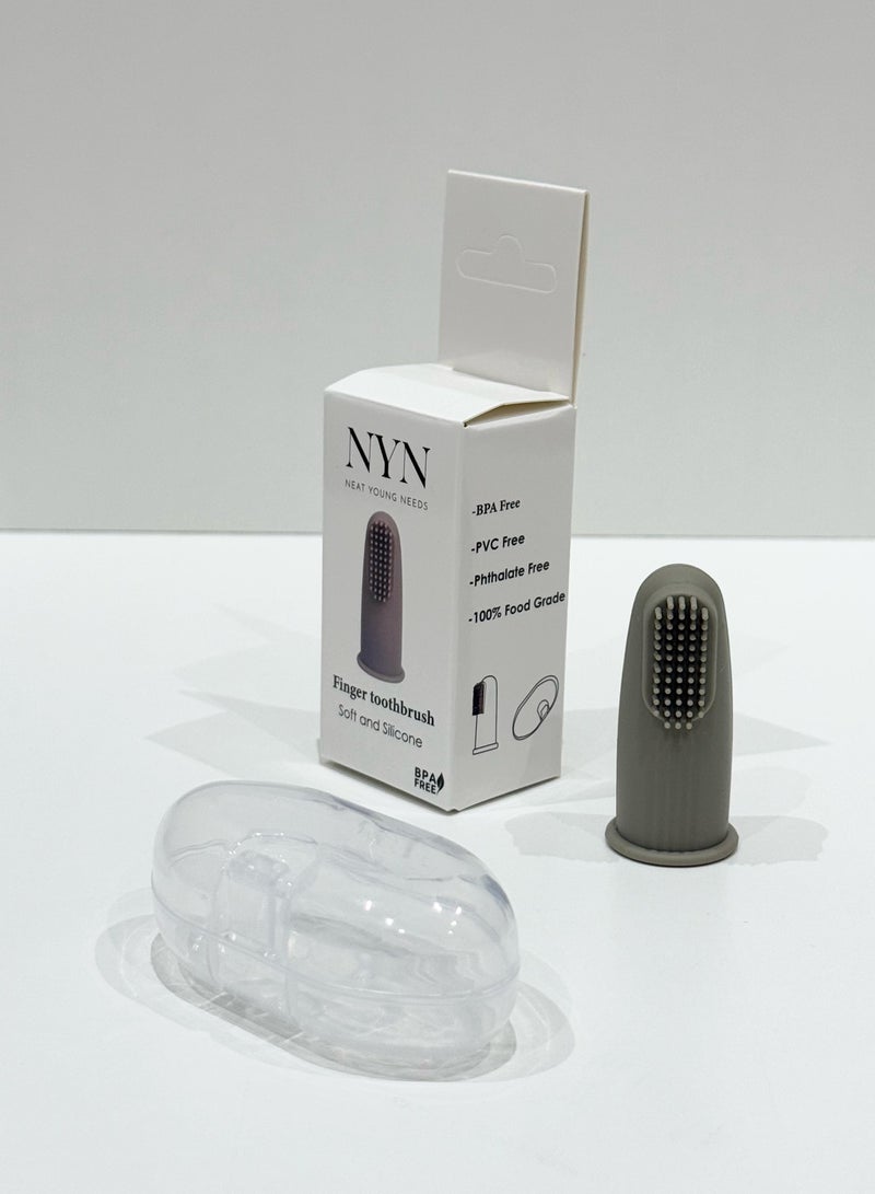 NEAT YOUNG NEEDS NYN Baby Finger ToothBrush Brown - Image 1