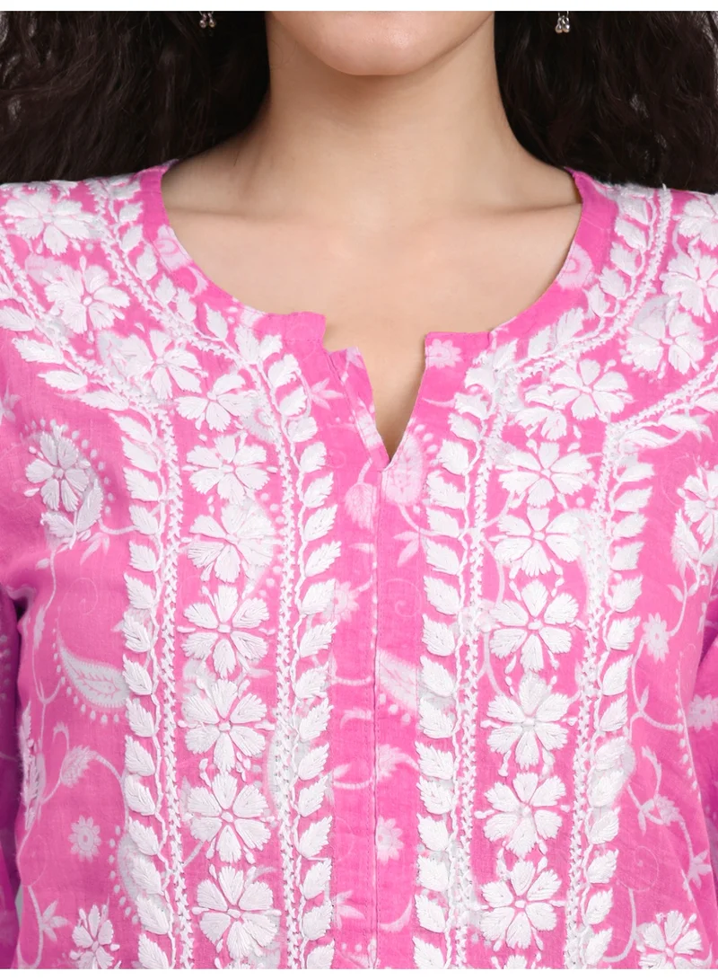 Alaya Hand Embroidered Chikankari Mulmul Cotton Kurta-AL4072