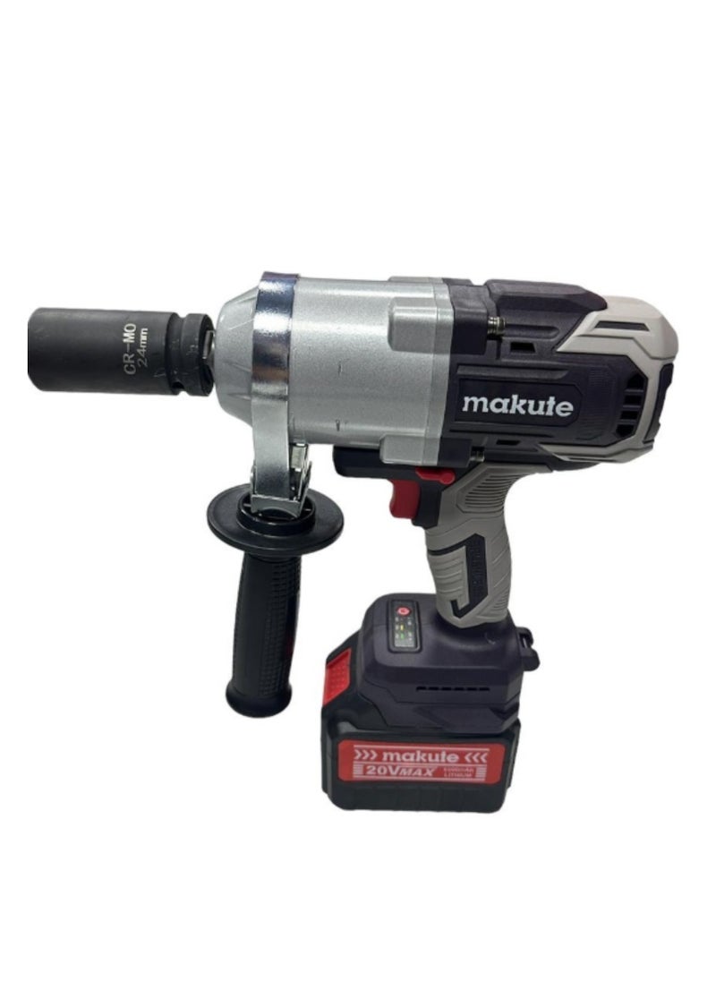 makute Cordless Tire Drill, 20V, 1700 Nm Max Torque, Variable Speed 0-1800 RPM, Heavy-Duty for Loosening & Tightening Bolts/Nuts, CW005-2BL  - Image 2