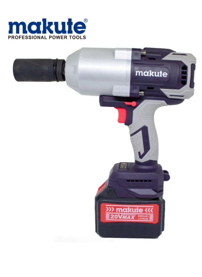 makute Cordless Tire Drill, 20V, 1700 Nm Max Torque, Variable Speed 0-1800 RPM, Heavy-Duty for Loosening & Tightening Bolts/Nuts, CW005-2BL  - Image 3