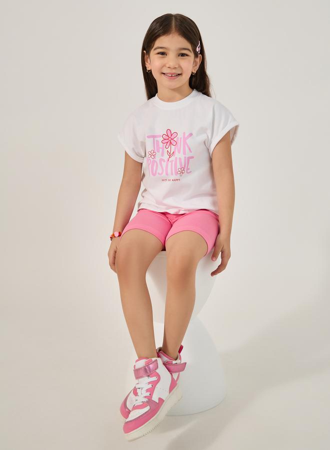 Styli Graphic Print Round Neck T-Shirt and Shorts Set - Image 1