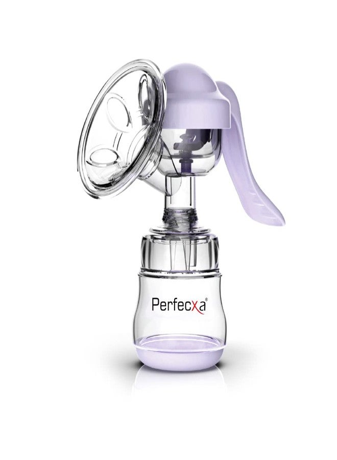 Perfecxa Manual Breast Pump with Free Breast Pads, Silicone Manual Breast Pump with Feeding Nipple | Gentle & Easy to Operate | BPA Free (Model No 300) - Image 1