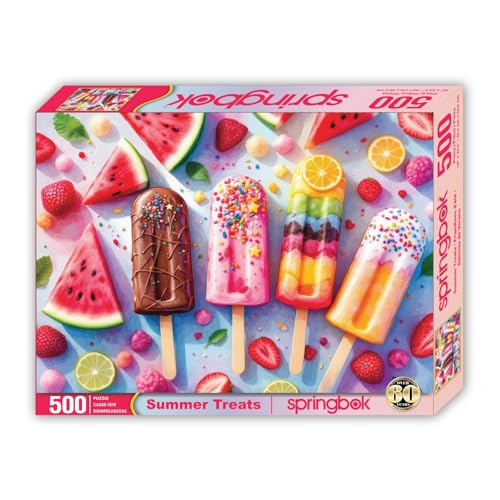 Springbok Summer Treats 500 Piece Jigsaw Puzzle for Adults Colorful Popsicles Unique Cut Pieces Made in USA - Image 5