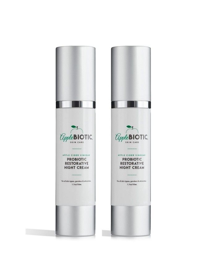 AppleBiotic Apple Cider Vinegar Restorative Night Cream 2 Pk Overnight Firming Smoothing Cream With African Green Coffee Green Tea And Chamomile Extract For Dry Oily Sensitive Skin - Image 1