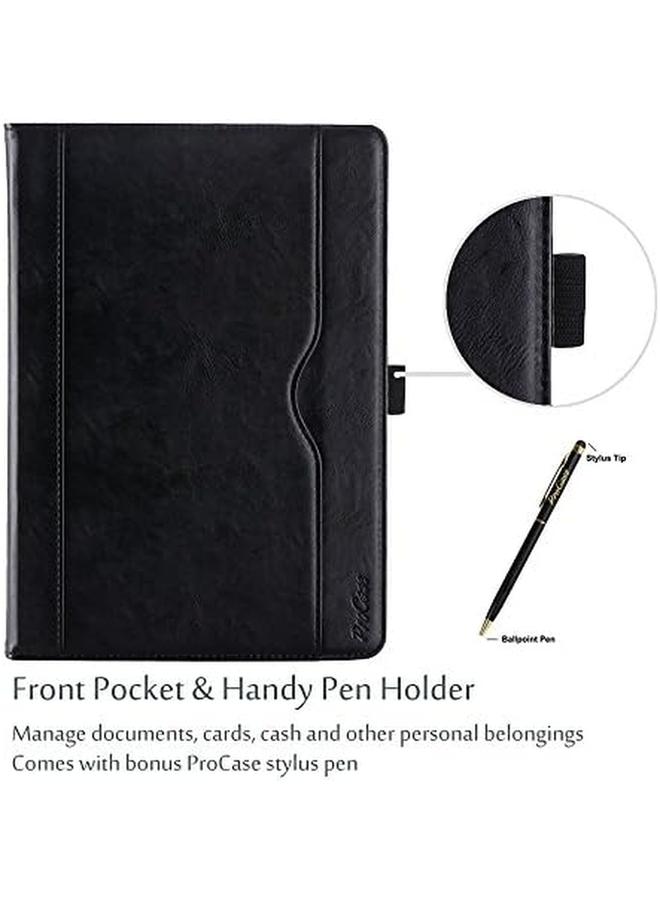Procases Case For iPad Air (3Rd Gen) 10.5" 2019 Ipad Pro 10.5" 2017 Vintage Pu Leather Stand Folio Cover For iPad Air 3 Ipad Pro 10.5 Inch Multiple Viewing Angles With Pencil Holder Black - Image 4