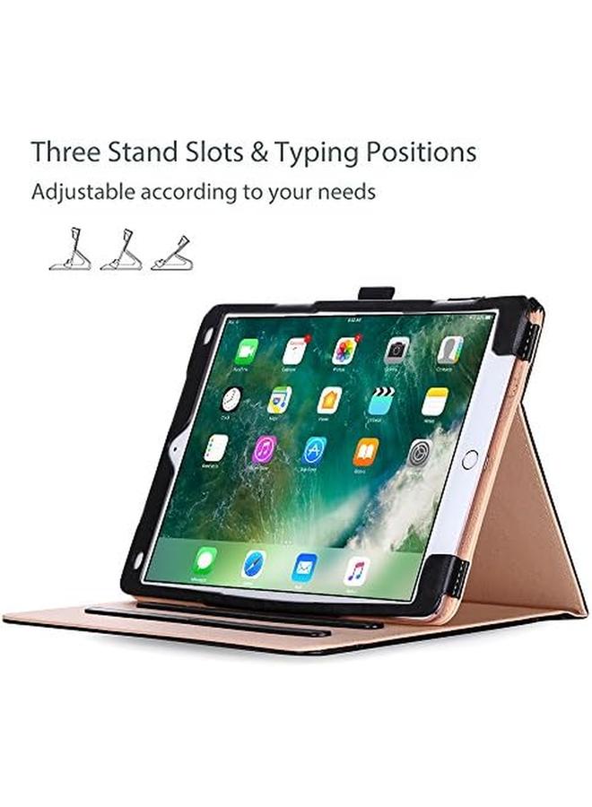 Procases Case For iPad Air (3Rd Gen) 10.5" 2019 Ipad Pro 10.5" 2017 Vintage Pu Leather Stand Folio Cover For iPad Air 3 Ipad Pro 10.5 Inch Multiple Viewing Angles With Pencil Holder Black - Image 3