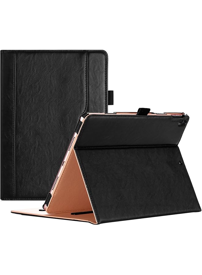 Procases Case For iPad Air (3Rd Gen) 10.5" 2019 Ipad Pro 10.5" 2017 Vintage Pu Leather Stand Folio Cover For iPad Air 3 Ipad Pro 10.5 Inch Multiple Viewing Angles With Pencil Holder Black - Image 1