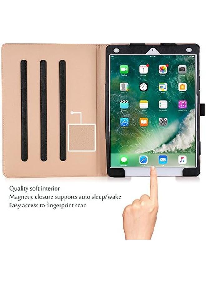Procases Case For iPad Air (3Rd Gen) 10.5" 2019 Ipad Pro 10.5" 2017 Vintage Pu Leather Stand Folio Cover For iPad Air 3 Ipad Pro 10.5 Inch Multiple Viewing Angles With Pencil Holder Black - Image 2