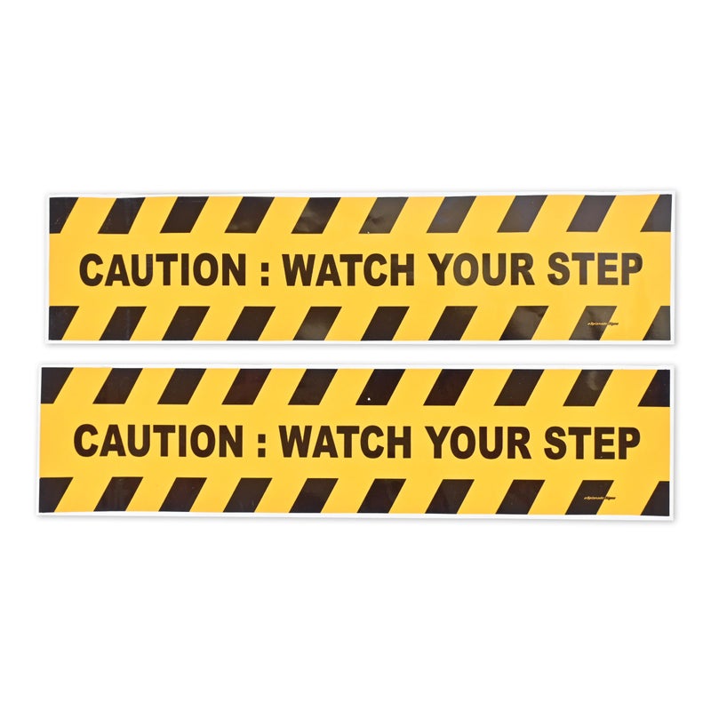 eSplanade Caution Watch Your Step Sign Sticker Decal Easy to Mount Weather Resistant Long Lasting Ink Size 1378 x 315