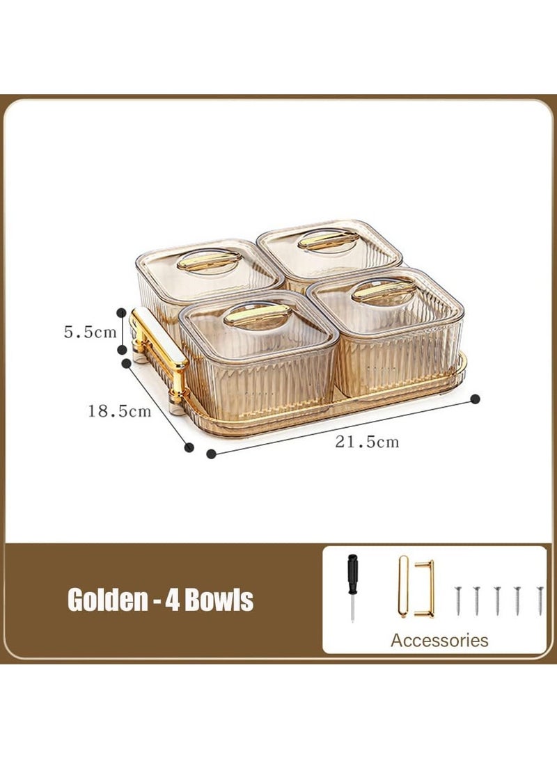 كيلا مجموعة أطباق تقديم الوجبات الخفيفة - صينية تقديم مقسمة مع 3/4/6 أوعية أطباق قابلة للإزالة - مثالية للمقبلات والفواكه والحلويات والحلوى والتوابل والمكسرات - مثالية للترفيه - Image 3