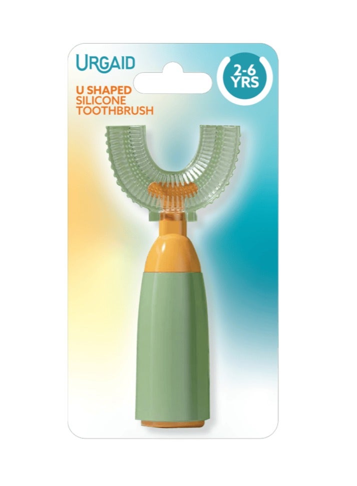 U Shaped Silicone Toothbrush for Kids  2-6– Soft Baby Toothbrush for Teeth Cleaning, BPA Free Oral Care Brush for Gum Protection & Cavity Prevention