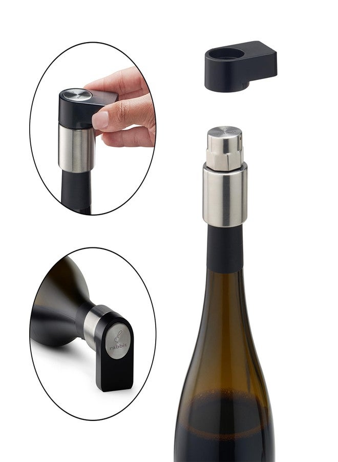 Rabbit Multifunctional Wine Bottle Stopper and Stand, Airtight Seal, Easy Crank Design, and Bottle Roll Prevention - Image 3