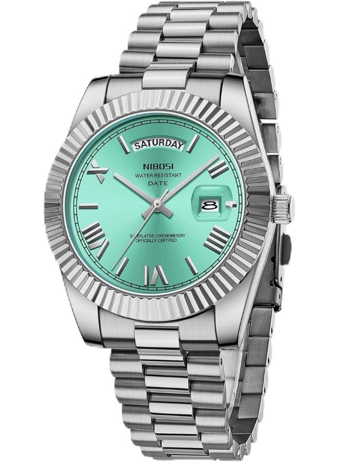 NIBOSI Men Watches Analog Quartz Stainless Steel Watches for men Waterproof Business Classic Desiger Wrist Watch Day&Date - Image 1