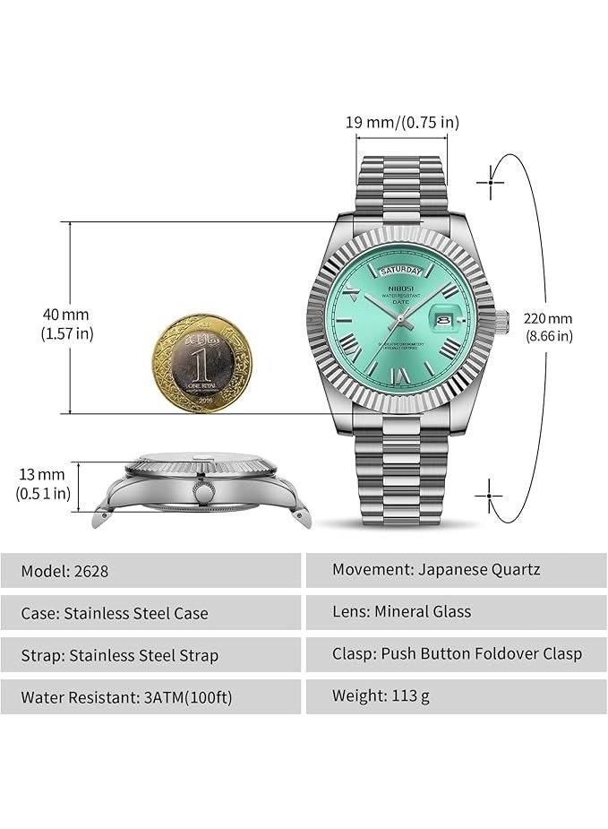 NIBOSI Men Watches Analog Quartz Stainless Steel Watches for men Waterproof Business Classic Desiger Wrist Watch Day&Date - Image 2