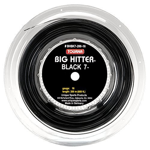 TOURNA Big Hitter Black 7 Ultimate Spin String, Black7 16g Reel - Image 1