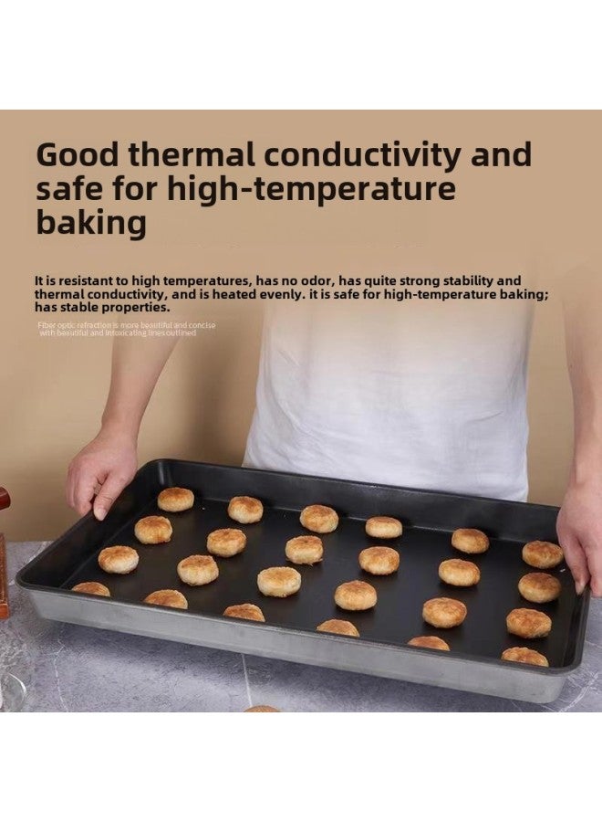 Commercial Aluminized Baking Tray Food Factory Special Non-stick Rectangular Baking Pan Cake Baking Baking Tray Bread Baking Tray-Specifications:0.6 Thick (40*60*3)-Color:Black - Image 3