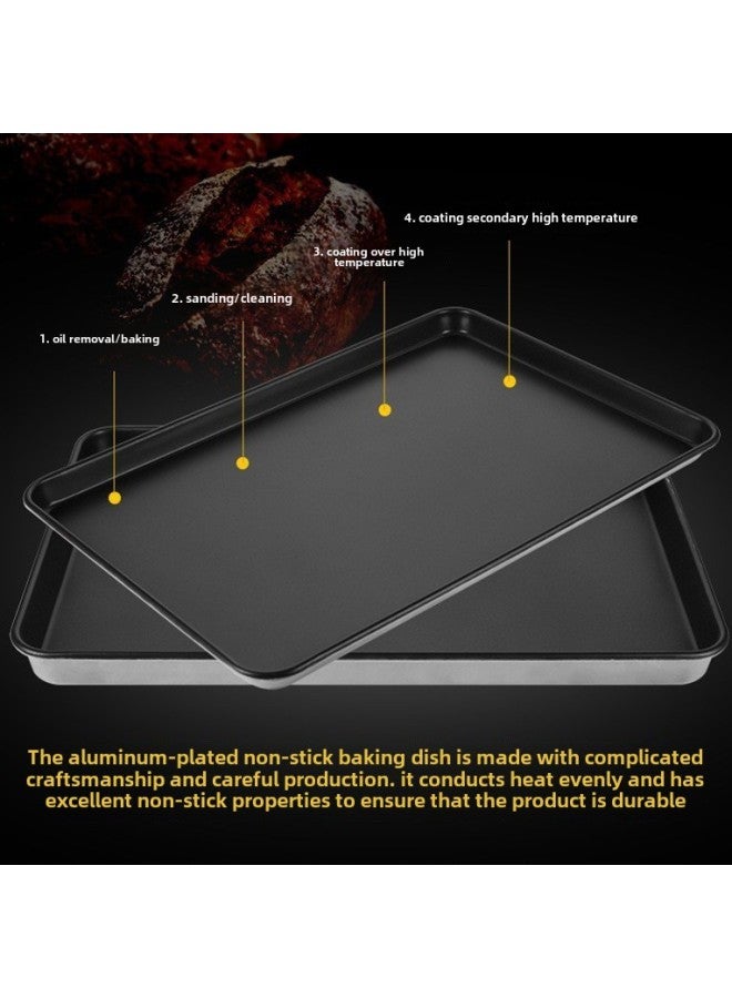 Commercial Aluminized Baking Tray Food Factory Special Non-stick Rectangular Baking Pan Cake Baking Baking Tray Bread Baking Tray-Specifications:0.6 Thick (40*60*3)-Color:Black - Image 4