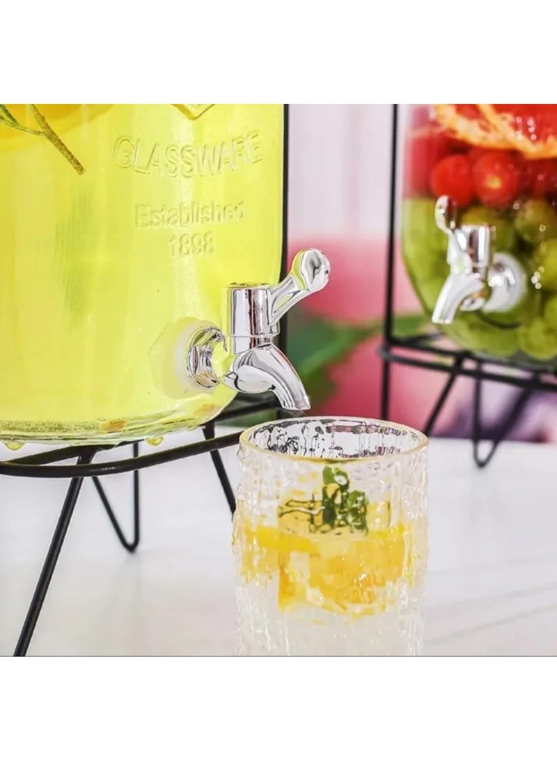 موزع عصير مربع سعة 5 لتر مع غطاء وصنبور وحامل، إبريق ماء بارد سعة 5 لتر، موزع مياه سعة 5 لتر، موزع مشروبات سعة 5 لتر مع صنبور وحامل مانع للتسرب، موزع مشروبات ليمونادة - Image 2