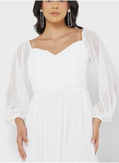 ELLA Ruched Detail A-Line Dress  - Image 3