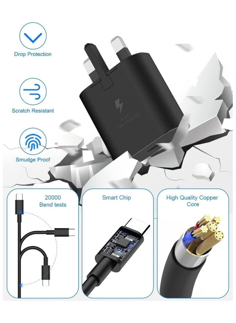 Samsung 45W USB C Super Fast Charging PD Charger - Compatible with S24 S23 S22 S21 S20 Ultra, S24+ S23+ S22+ S21+, A53, A15, A 55, A54 - Type C Power Adapter