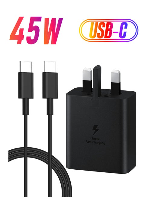 Samsung 45W USB C Super Fast Charging PD Charger - Compatible with S24 S23 S22 S21 S20 Ultra, S24+ S23+ S22+ S21+, A53, A15, A 55, A54 - Type C Power Adapter