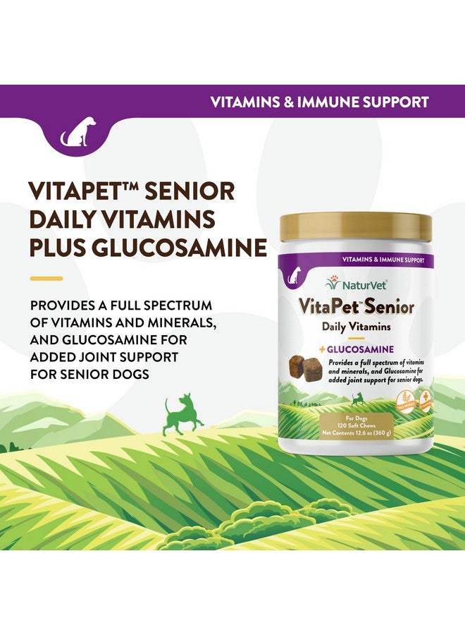 NaturVet NaturVet VitaPet Senior Daily Vitamin Dog Supplements Plus Glucosamine - Includes Full-Spectrum Vitamins, Minerals - Joint Support for Older, Active Dogs - 120 Ct. Soft Chews  - Image 3
