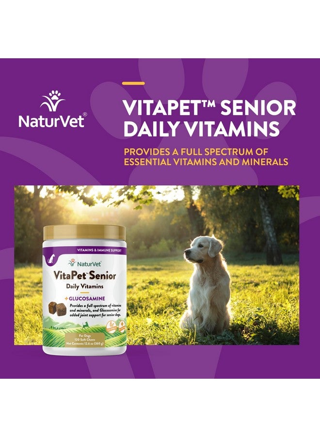 NaturVet NaturVet VitaPet Senior Daily Vitamin Dog Supplements Plus Glucosamine - Includes Full-Spectrum Vitamins, Minerals - Joint Support for Older, Active Dogs - 120 Ct. Soft Chews  - Image 4