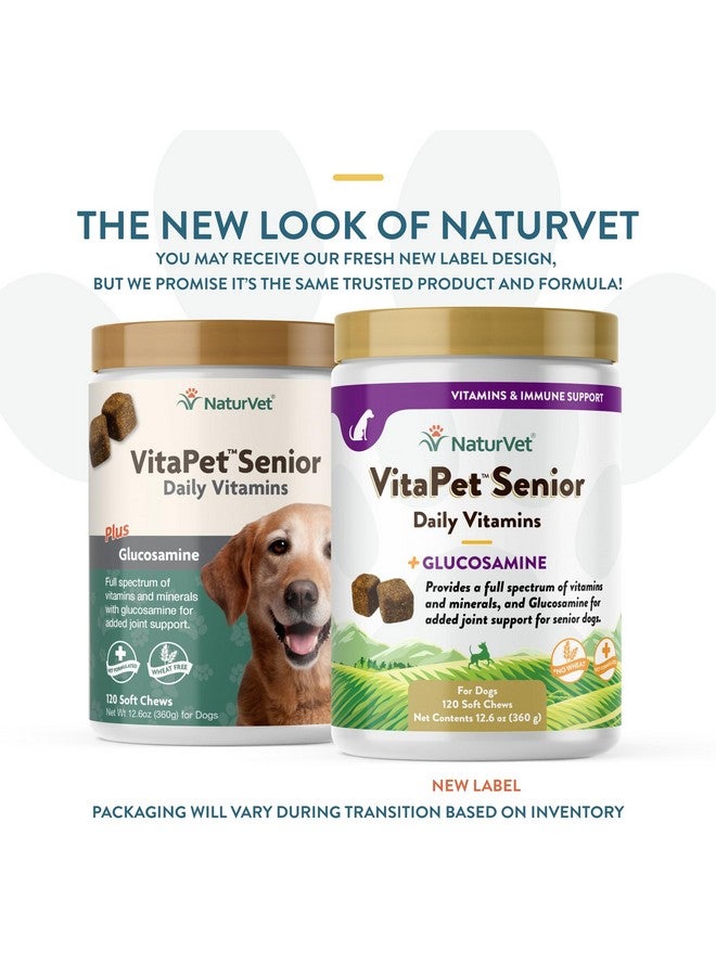 NaturVet NaturVet VitaPet Senior Daily Vitamin Dog Supplements Plus Glucosamine - Includes Full-Spectrum Vitamins, Minerals - Joint Support for Older, Active Dogs - 120 Ct. Soft Chews  - Image 2