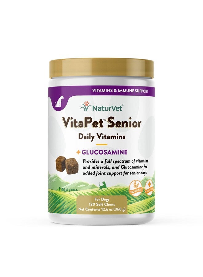 NaturVet NaturVet VitaPet Senior Daily Vitamin Dog Supplements Plus Glucosamine - Includes Full-Spectrum Vitamins, Minerals - Joint Support for Older, Active Dogs - 120 Ct. Soft Chews  - Image 1