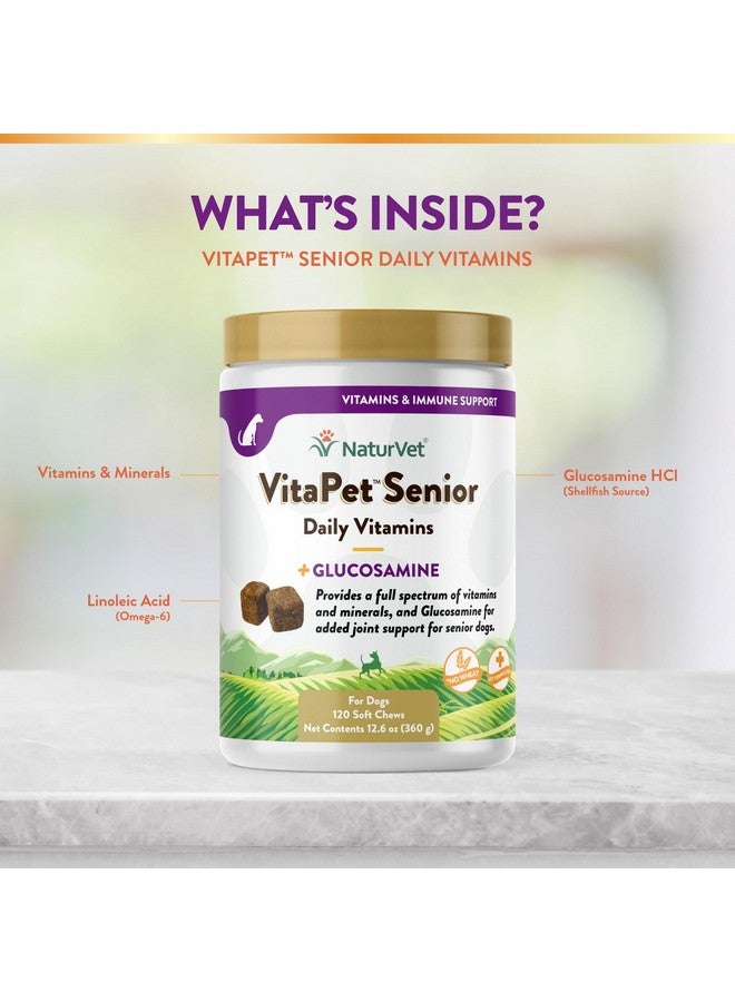 NaturVet NaturVet VitaPet Senior Daily Vitamin Dog Supplements Plus Glucosamine - Includes Full-Spectrum Vitamins, Minerals - Joint Support for Older, Active Dogs - 120 Ct. Soft Chews  - Image 5
