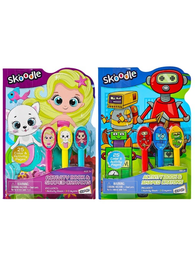 SKOODLE Activity Book & Shaped Crayons | 25 Color & Activity pages | Art & Craft Kit | Age 3+ - Image 4
