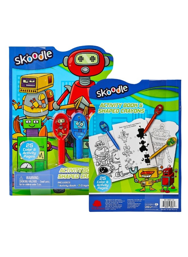 SKOODLE Activity Book & Shaped Crayons | 25 Color & Activity pages | Art & Craft Kit | Age 3+ - Image 3