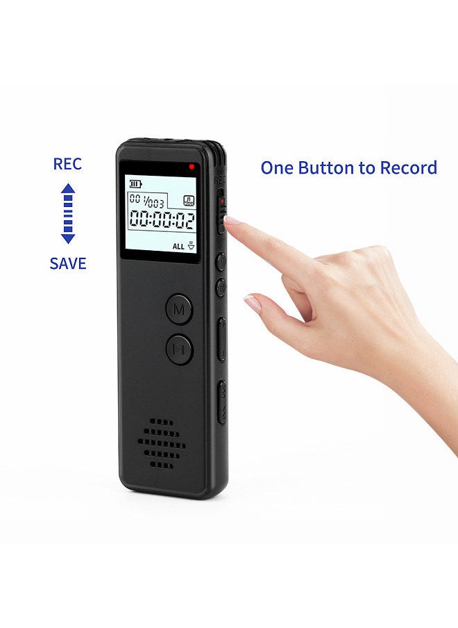 Generic - Digital Voice Recorder Voice Activated Recorder Noise Reduction Dictaphone MP3 Player HD Recording 10h Continuous Recording Line-In Function for Meeting Lecture Interview Class MP3 Record - Image 1