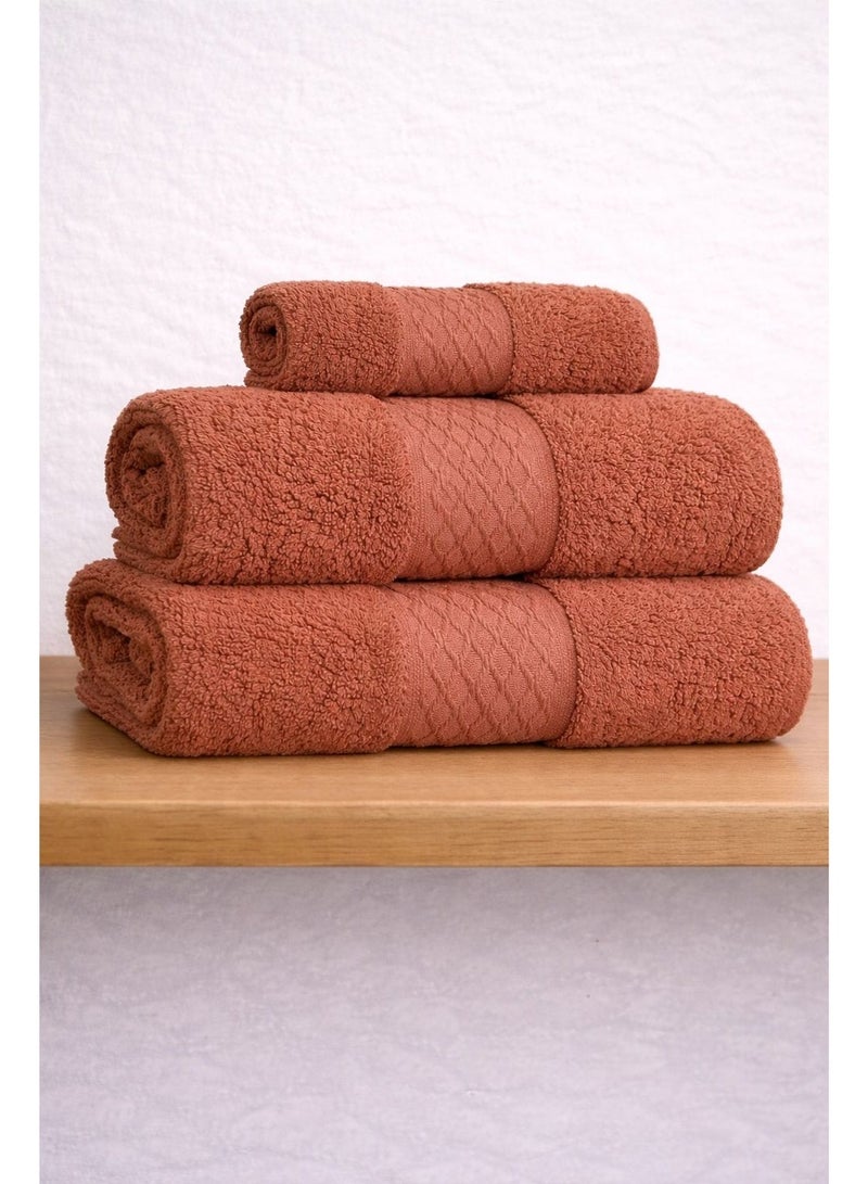 snooze 100% Cotton Luxury Towels set 3 pcs– 500 GSM High loop, Heavyweight & Super Absorbent, Waves break - Image 3
