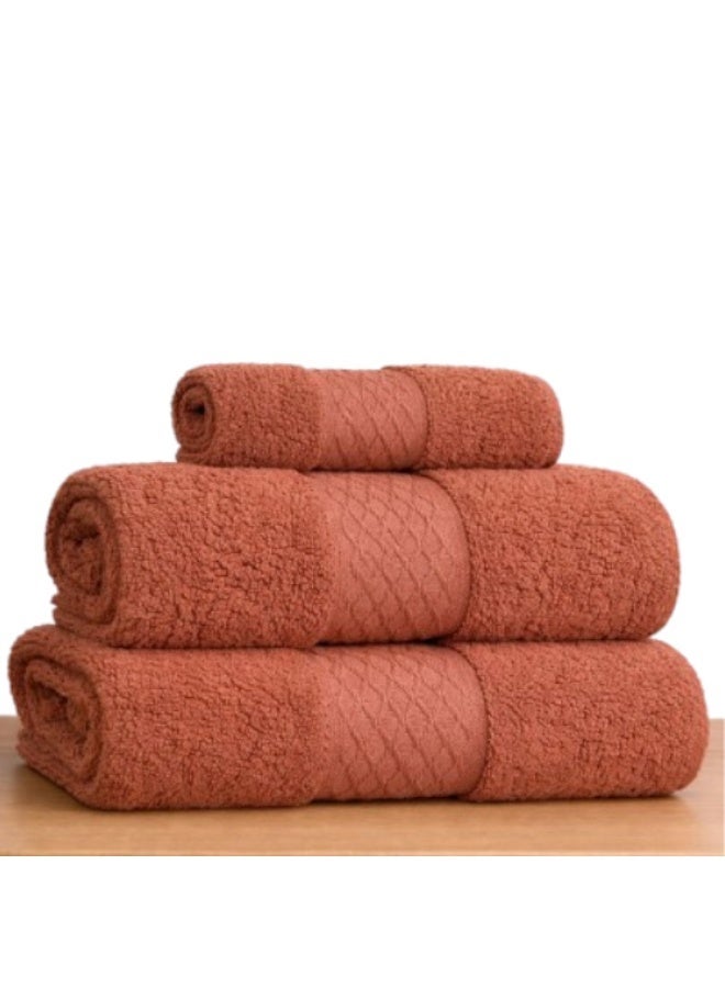 snooze 100% Cotton Luxury Towels set 3 pcs– 500 GSM High loop, Heavyweight & Super Absorbent, Waves break - Image 1