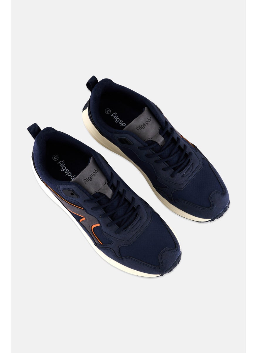 Algspar - Men Lace Up Casual Shoes, Navy - Image 1