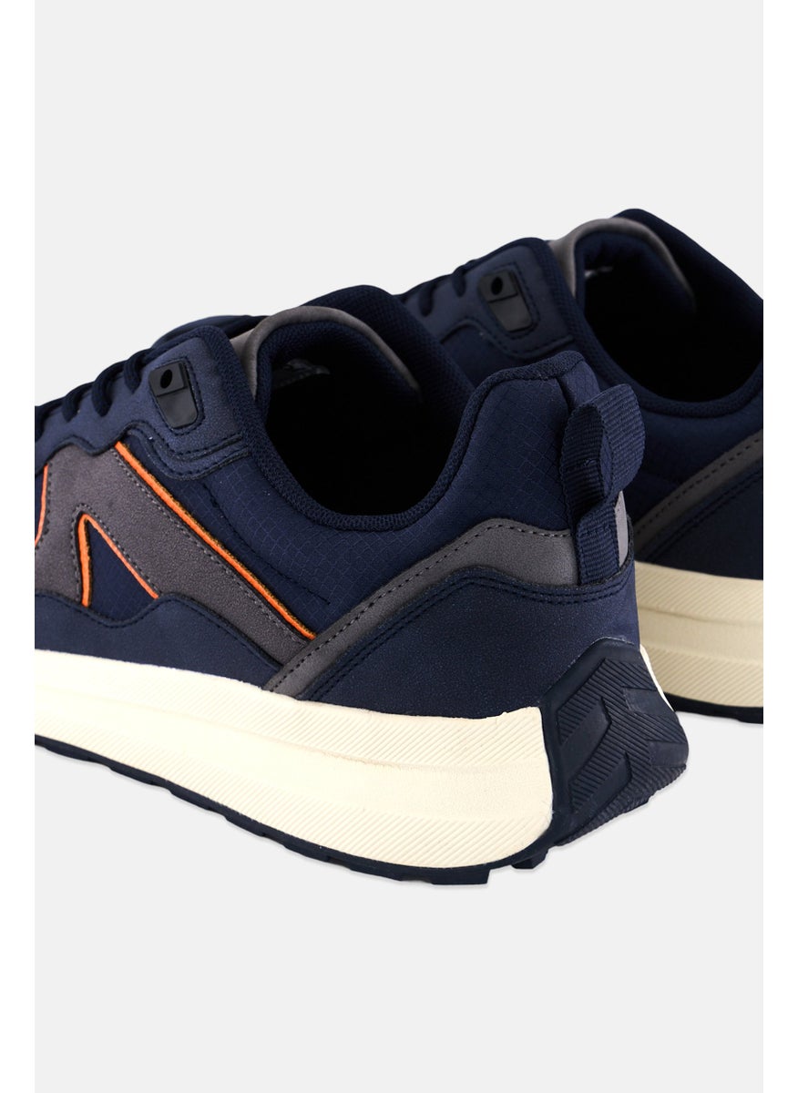 Algspar - Men Lace Up Casual Shoes, Navy - Image 1