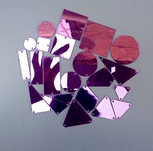 MEYA Sew On Acrylic Purple Mirror Diamante Rhinestone Crystal Flat Back Mirror Beads with Hole for DIY Wedding Dress Clothing Bags Shoes Decoration  - Image 2
