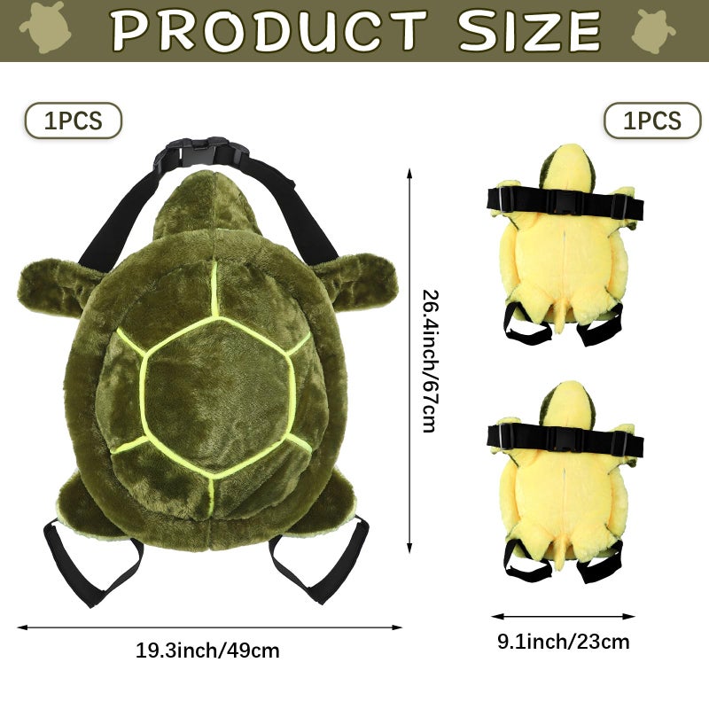 Junkin 3 Pcs Turtle Butt Pads for Snowboarding Ski Protective Gear Set Cute Turtle 3D Hip Protectors for Skating Tortoise Cushion Padded Turtle Knee Pad for Kid Adult Skiing Roller Protection (Green) - Image 2