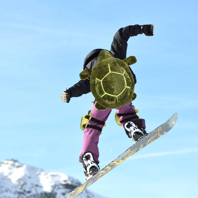 Junkin 3 Pcs Turtle Butt Pads for Snowboarding Ski Protective Gear Set Cute Turtle 3D Hip Protectors for Skating Tortoise Cushion Padded Turtle Knee Pad for Kid Adult Skiing Roller Protection (Green) - Image 4