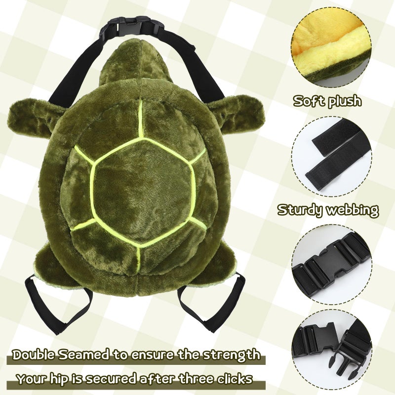 Junkin 3 Pcs Turtle Butt Pads for Snowboarding Ski Protective Gear Set Cute Turtle 3D Hip Protectors for Skating Tortoise Cushion Padded Turtle Knee Pad for Kid Adult Skiing Roller Protection (Green) - Image 3