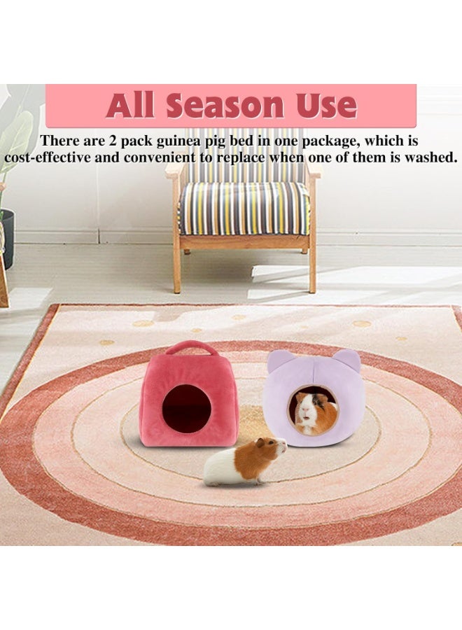 Meetion Guinea Pig Bed 2 Pack, Washable Guinea Pig Cage Accessories Small Animal Bed Hideout for Guinea Pigs Chinchillas Hamsters Hedgehogs (Handbag and Bear) - Image 4