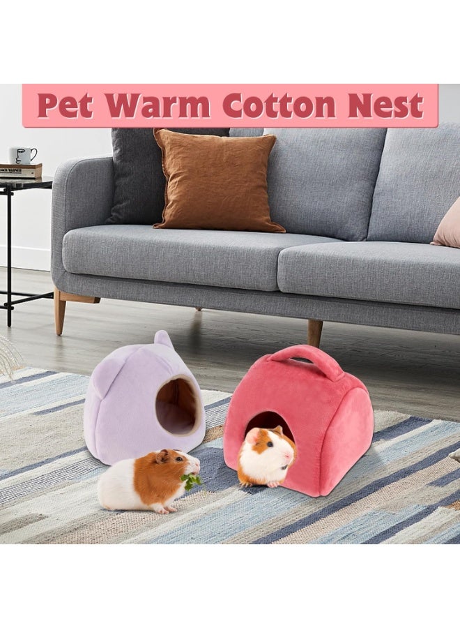 Meetion Guinea Pig Bed 2 Pack, Washable Guinea Pig Cage Accessories Small Animal Bed Hideout for Guinea Pigs Chinchillas Hamsters Hedgehogs (Handbag and Bear) - Image 5